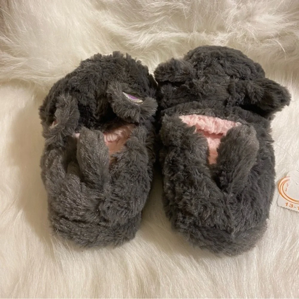 Wonder Nation Cat‎ Slippers Size 13-1 Gray white Color Slip On New